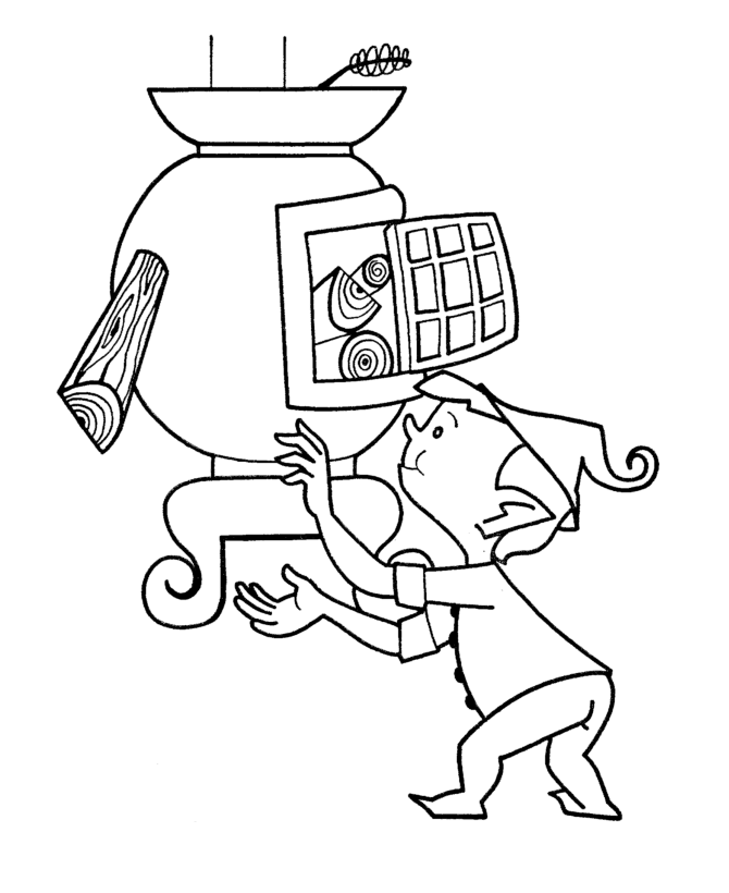 Wood Stove Coloring Page Clip Art Library