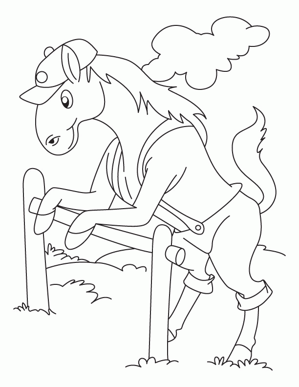 Race with horse pace coloring pages | Download Free Race with