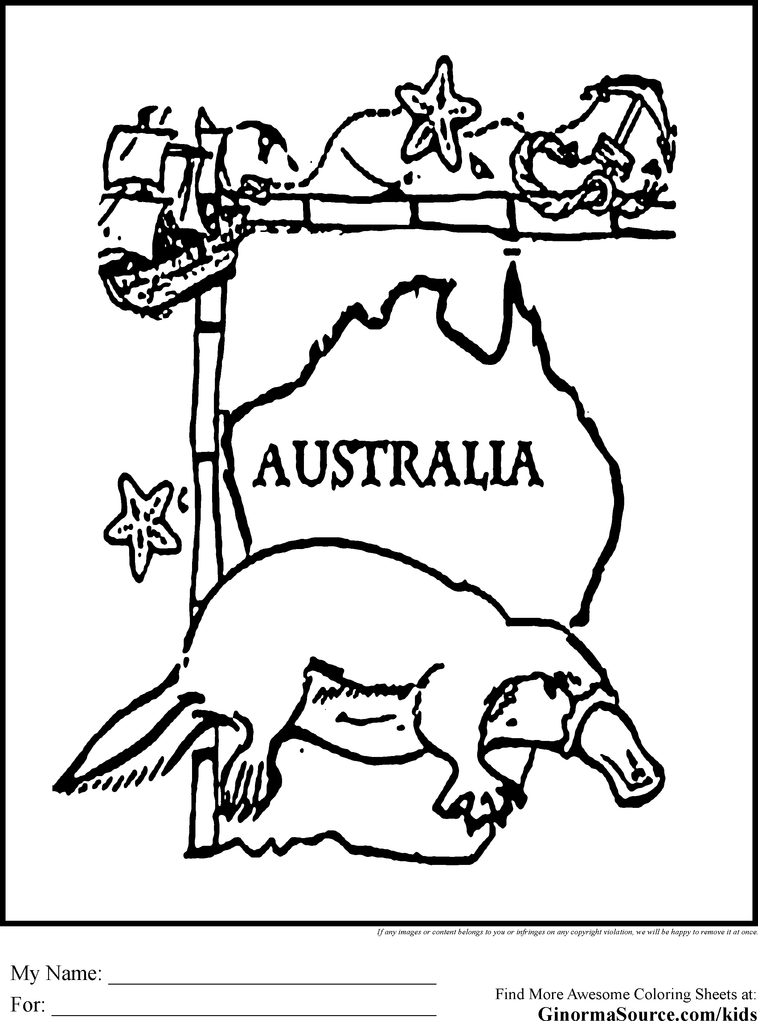 australia coloring page for kids   Clip Art Library