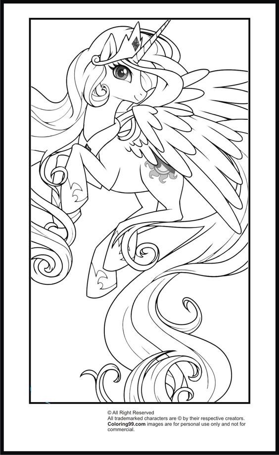 Flying Princess Celestia | My Little Pony Coloring Pages