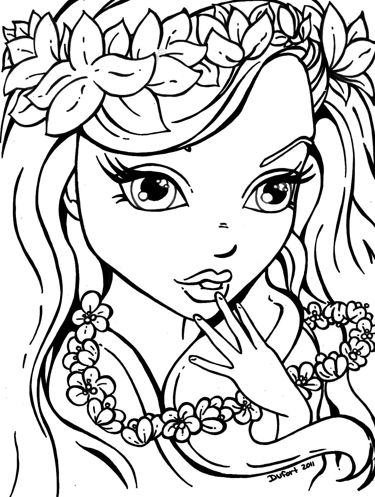 Free Pretty Girl Coloring Page, Download Free Pretty Girl Coloring ...
