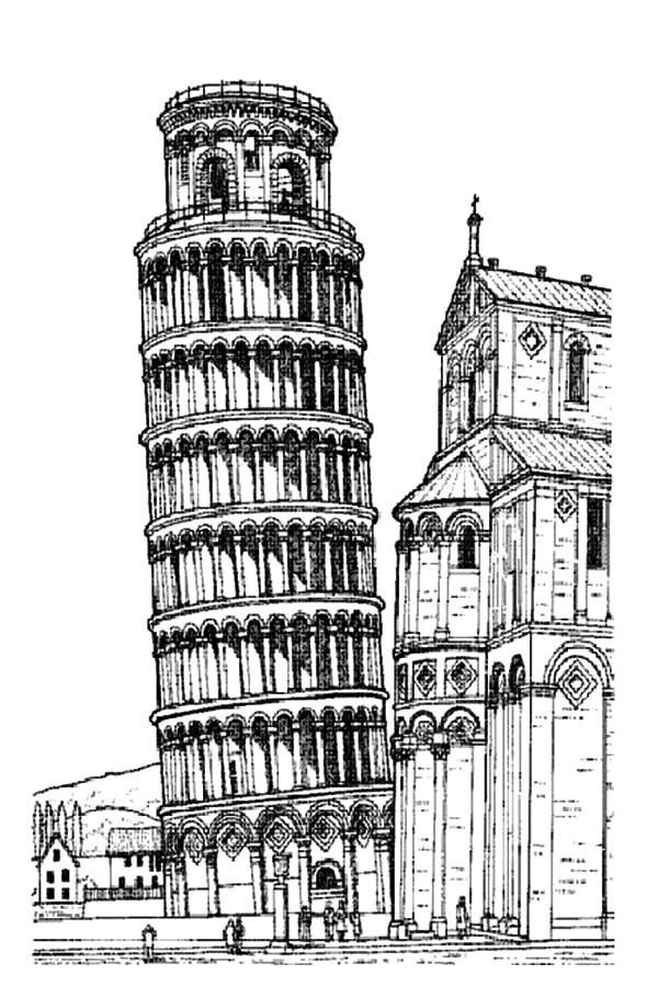 Worldwonders Pisa Tower Italy Coloring Pages | Batch Coloring