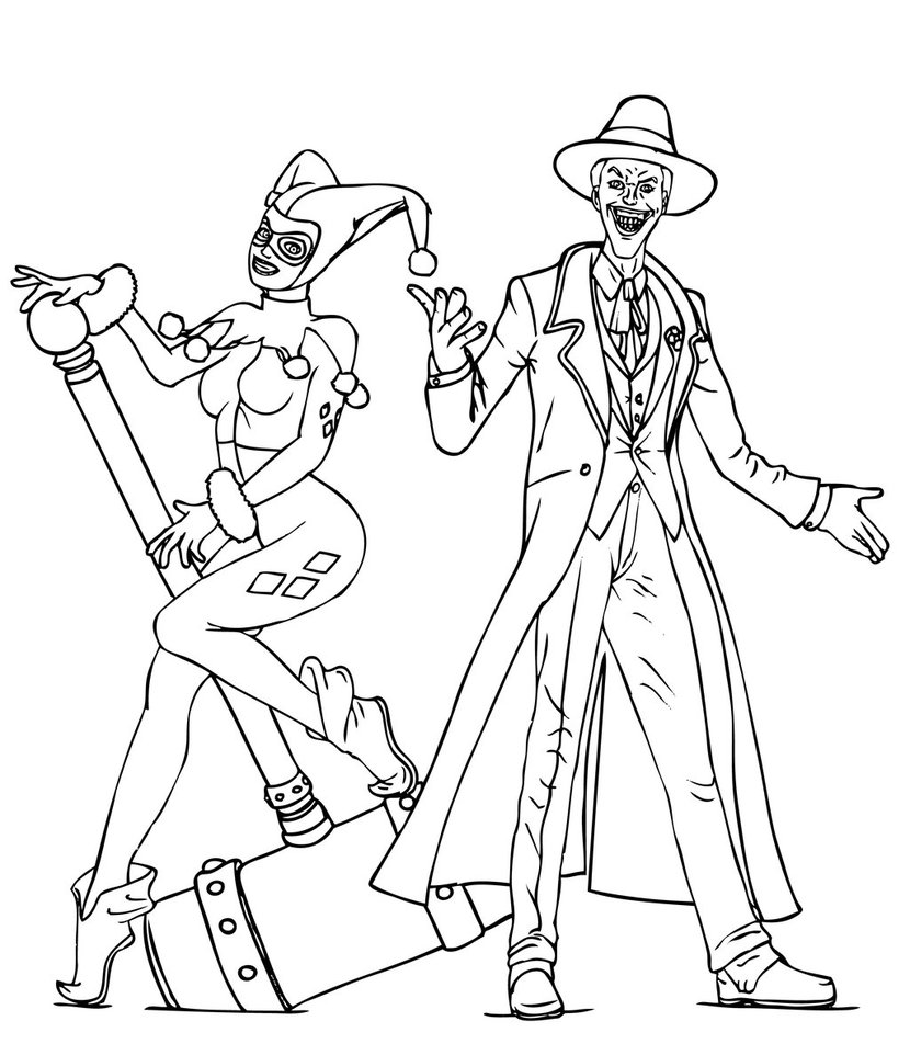 harley quinn and joker printable coloring pages   Clip Art Library
