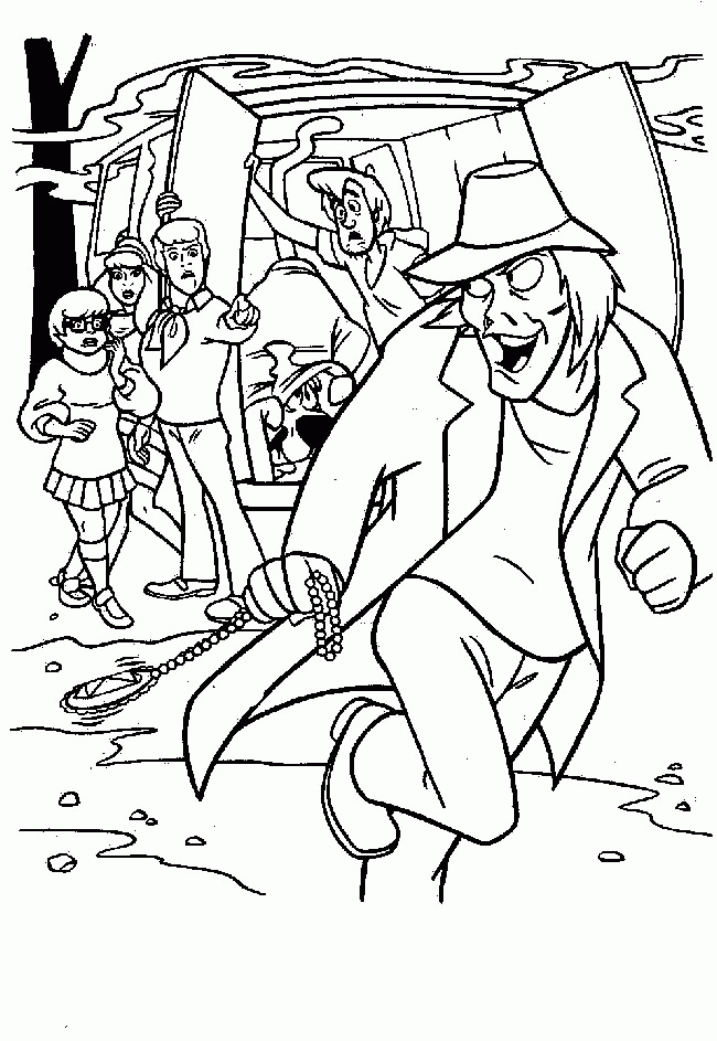 Mystery Inc Together Coloring Page | Kids Coloring Page