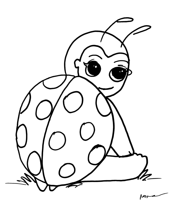Easy Anime Coloring Page � Lady Bug