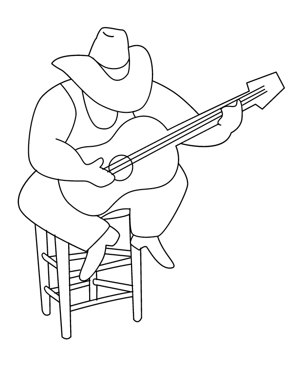 Coloring page of a singer