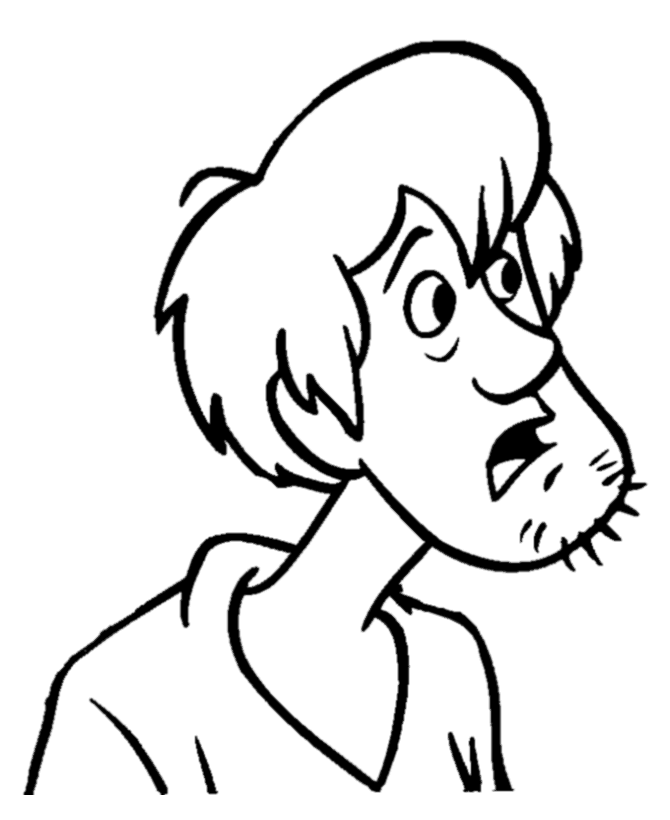 Scooby Doo Coloring Pages - Shaggy looking confused| free printable