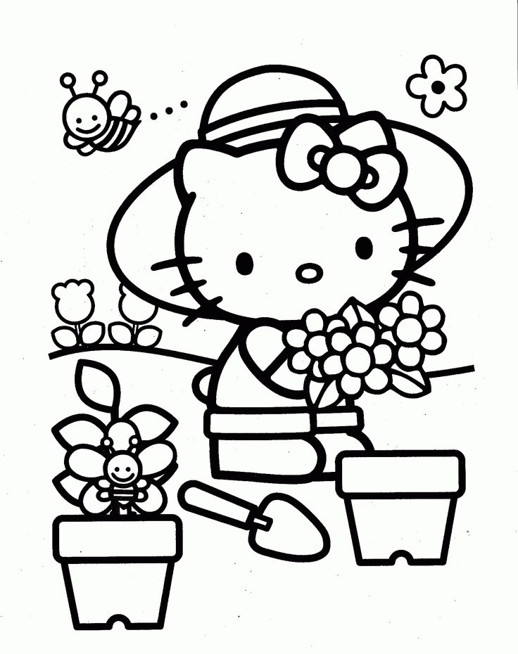 hard hello kitty coloring pages - Clip Art Library