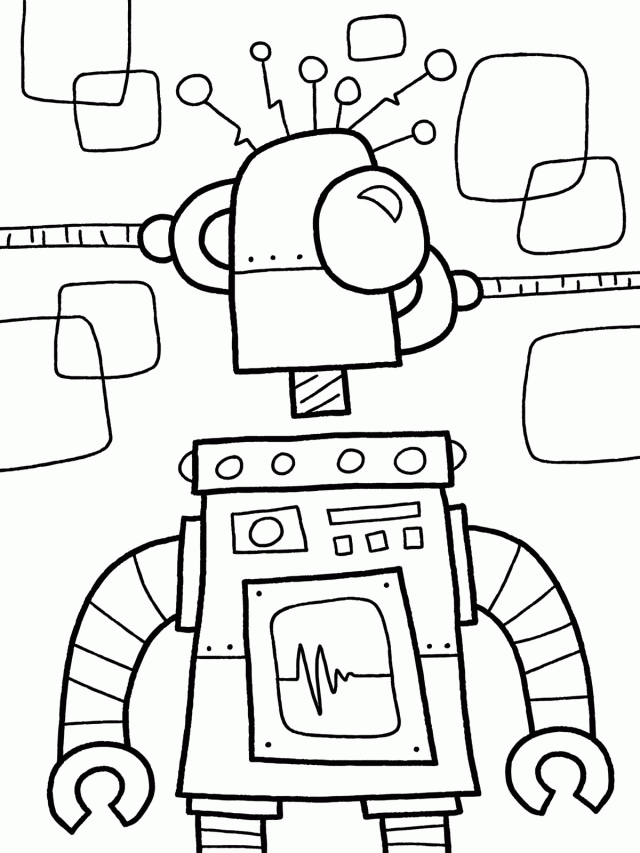 crazy Printable Robot Coloring Pages