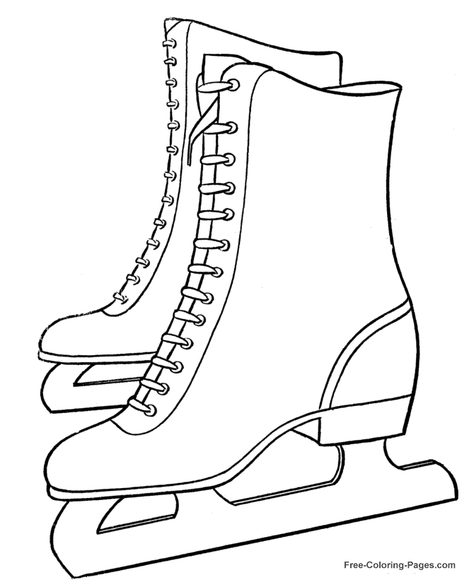 Winter coloring pages - Ice Skates 16 | Kerst/ winter