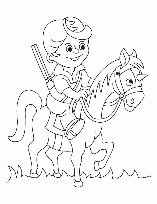 Wanna a horse-riding coloring pages | Download Free Wanna a horse