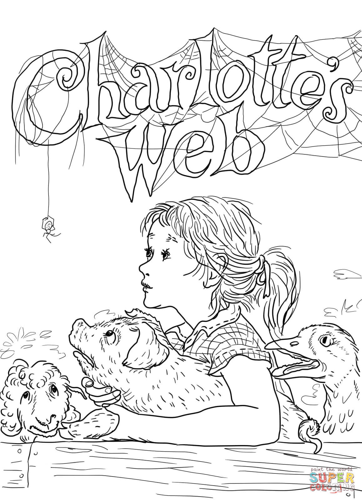 Free Charlottes Web Coloring Pages Download Free Charlottes Web