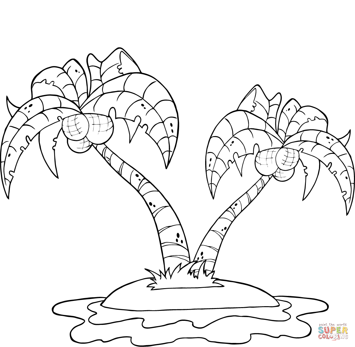 Free Coconut Coloring Page Download Free Coconut Coloring Page Png