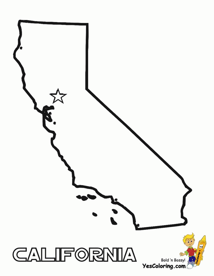 California Map Coloring Page