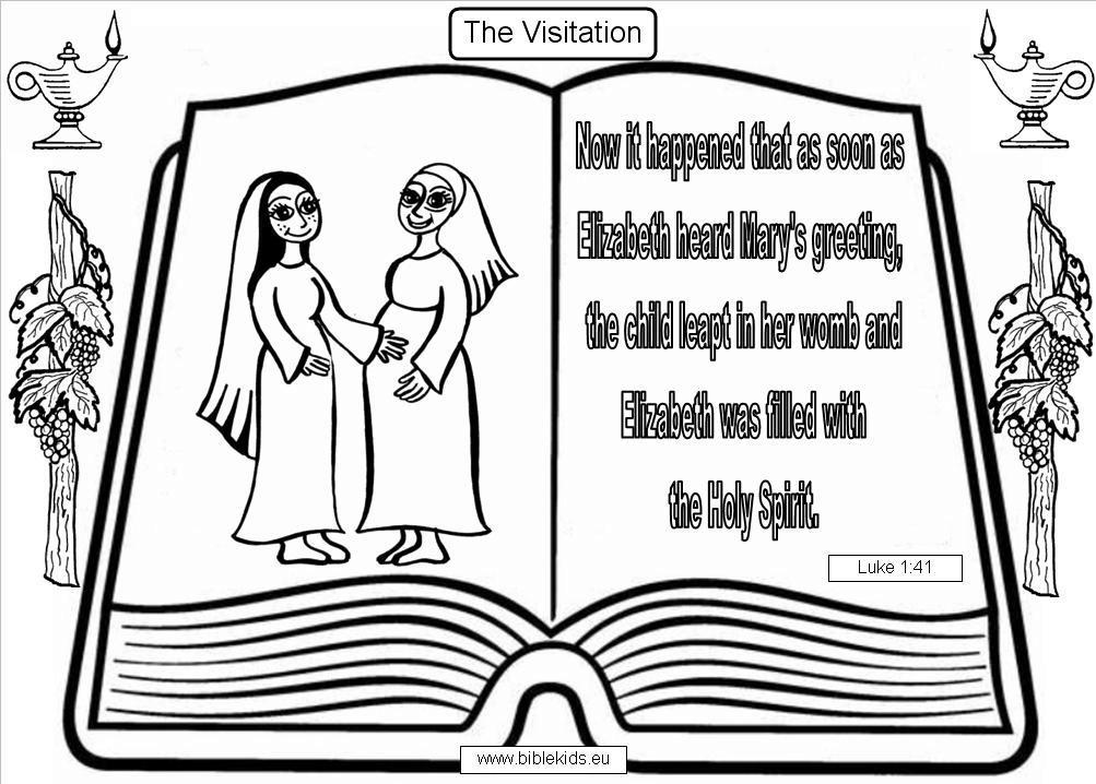 Elizabeth And Zechariah Coloring Page Bible 