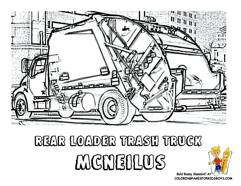 Free Printable Garbage Truck Coloring Page Clip Art Library 