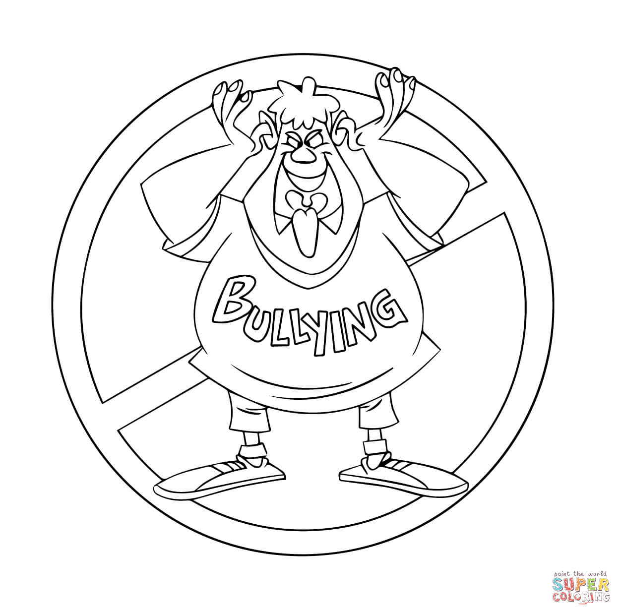 No to Bullying Troll coloring page | Free Printable Coloring Pages