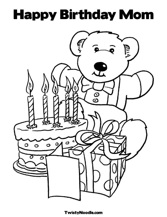 Happy Birthday Mom Free Coloring Pages