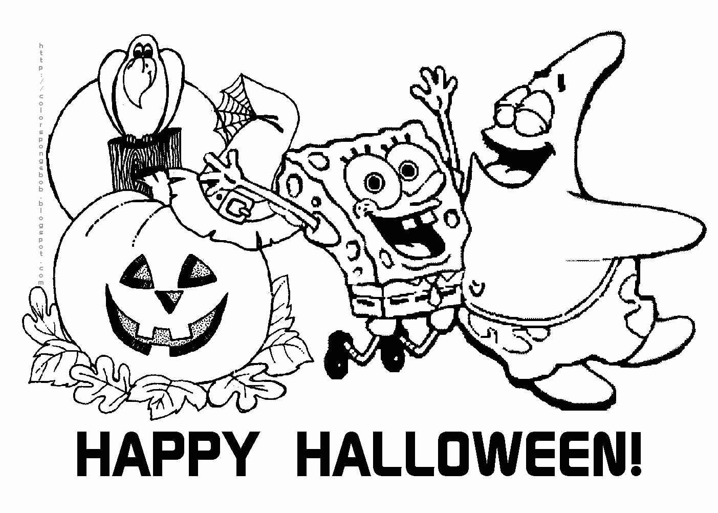 Cartoon Halloween Coloring Pages To Print - Coloring Pages For All
