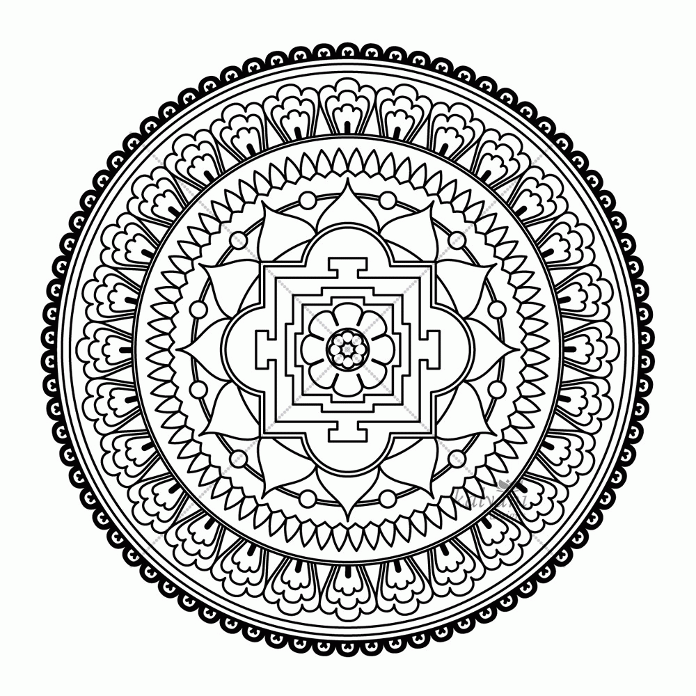  8 X 10 Intricate Mandala Coloring Pages - Intricate