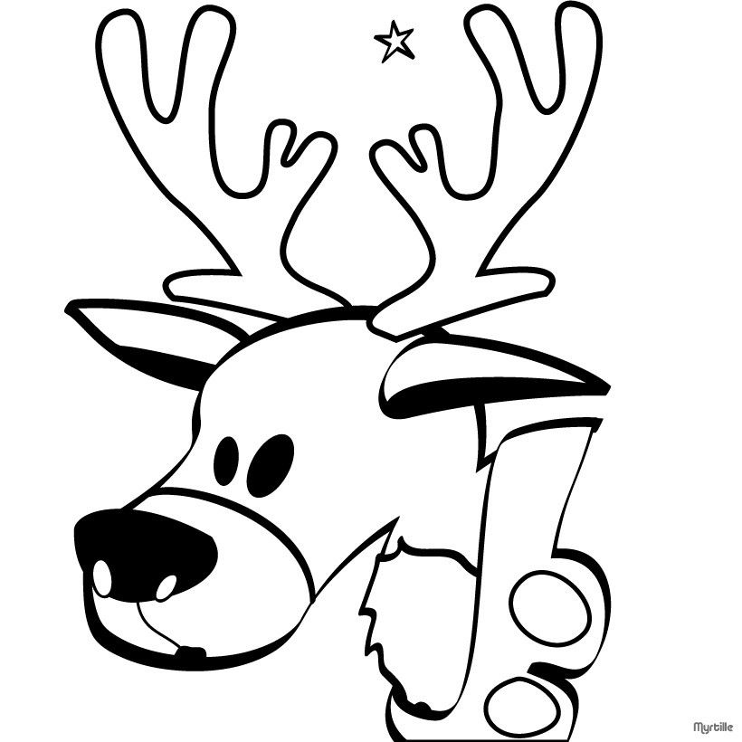 SANTAS REINDEER coloring pages - Reindeer head