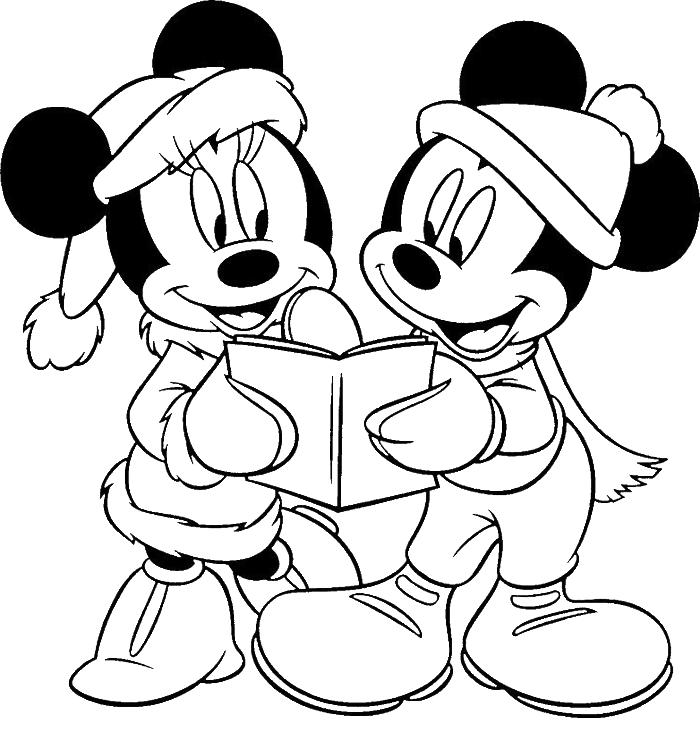 Mickey Mouse Happy Christmas Coloring For Kids - Christmas