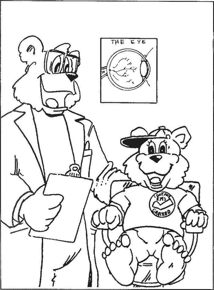 Coloring page - Eye Exam