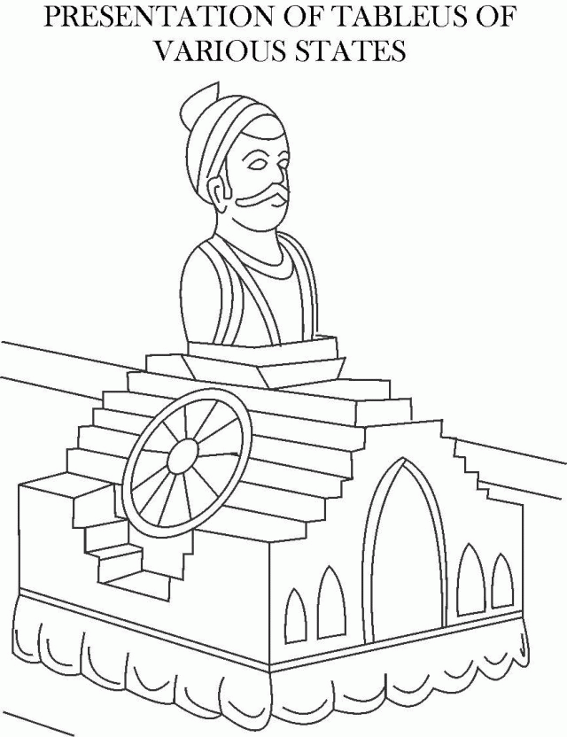 Republic Day Tableau Coloring Page Republic Day Of India Coloring