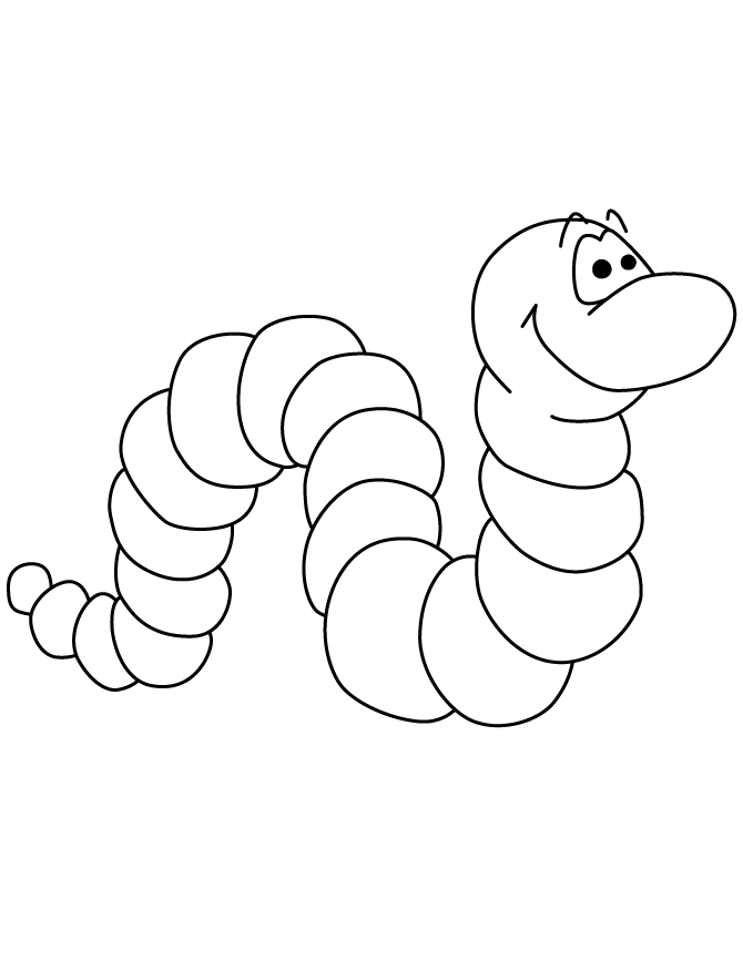 Cute Worm Coloring Page | Free Printable Coloring Pages