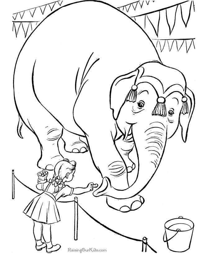 Free printable kid circus page to color | Clowns and Circus