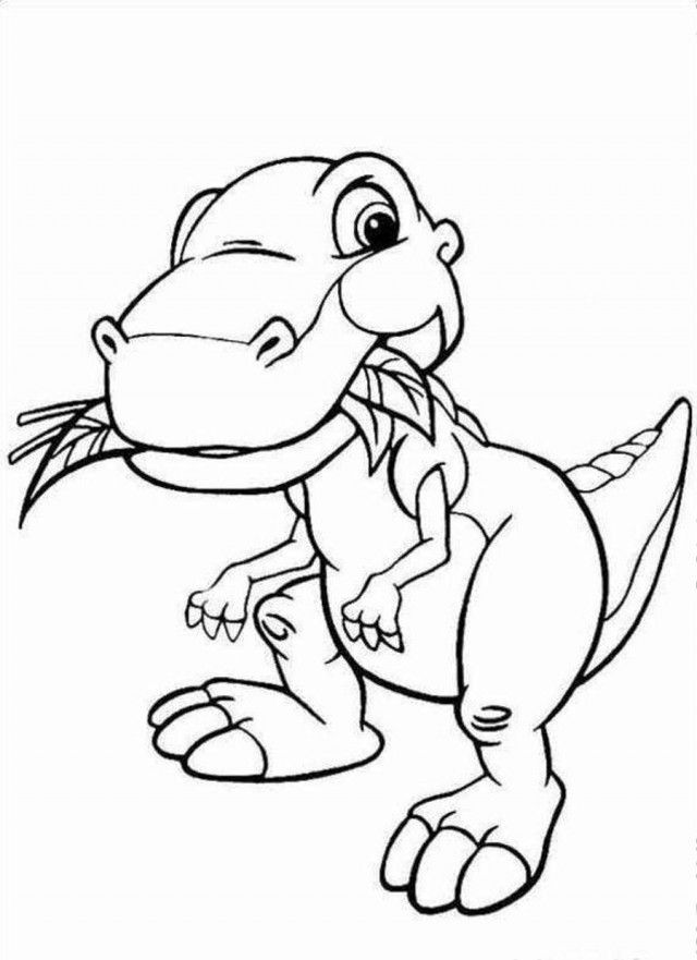 Land Before Time Having Leaves Coloring Page 