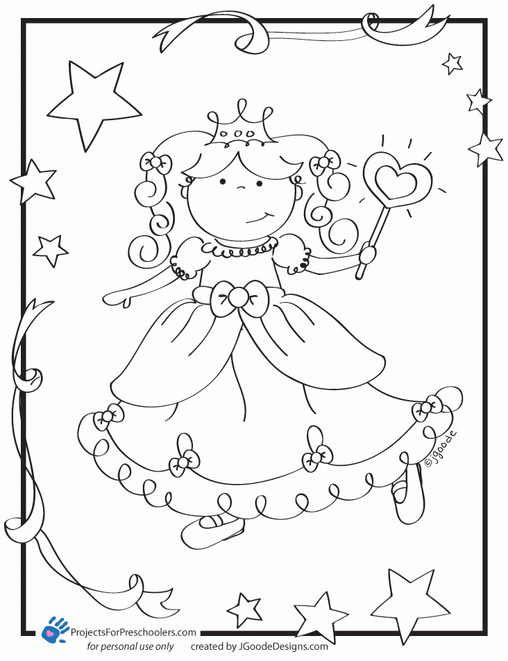 Free Printable princess coloring page 