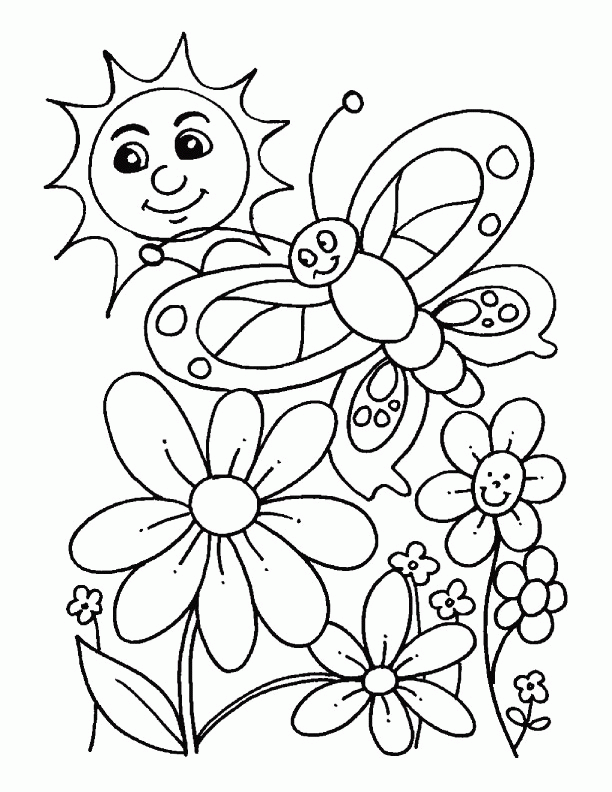 Beautiful Spring Day Coloring Page Download Free Beautiful