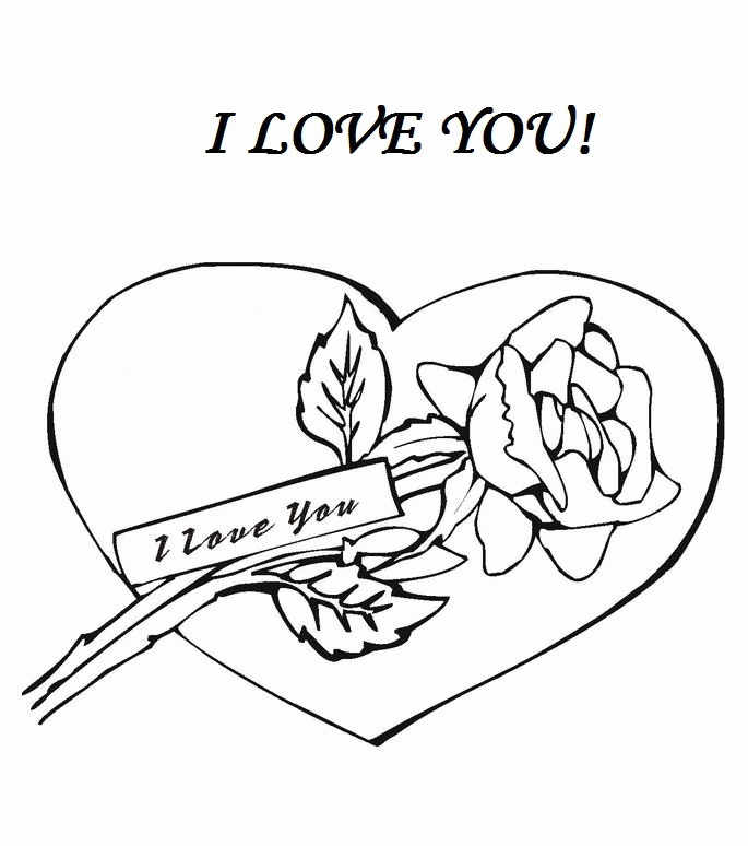 I Love You Coloring Pages Card