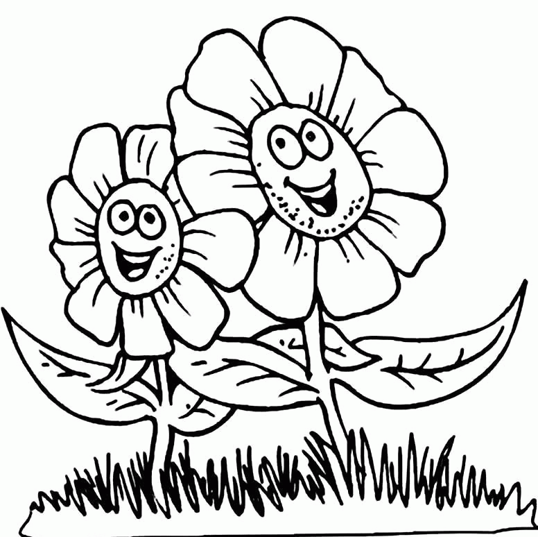 Flower Happy Spring Coloring Picture - Spring Day Coloring Pages