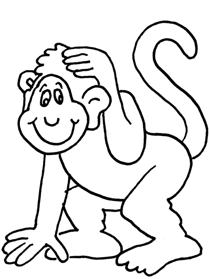 Printable Monkey Animals Coloring Pages