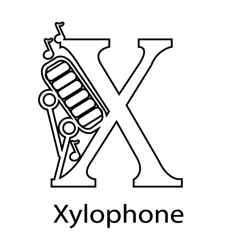 Download X For Xylophone Alphabet Coloring Pages Or Print X