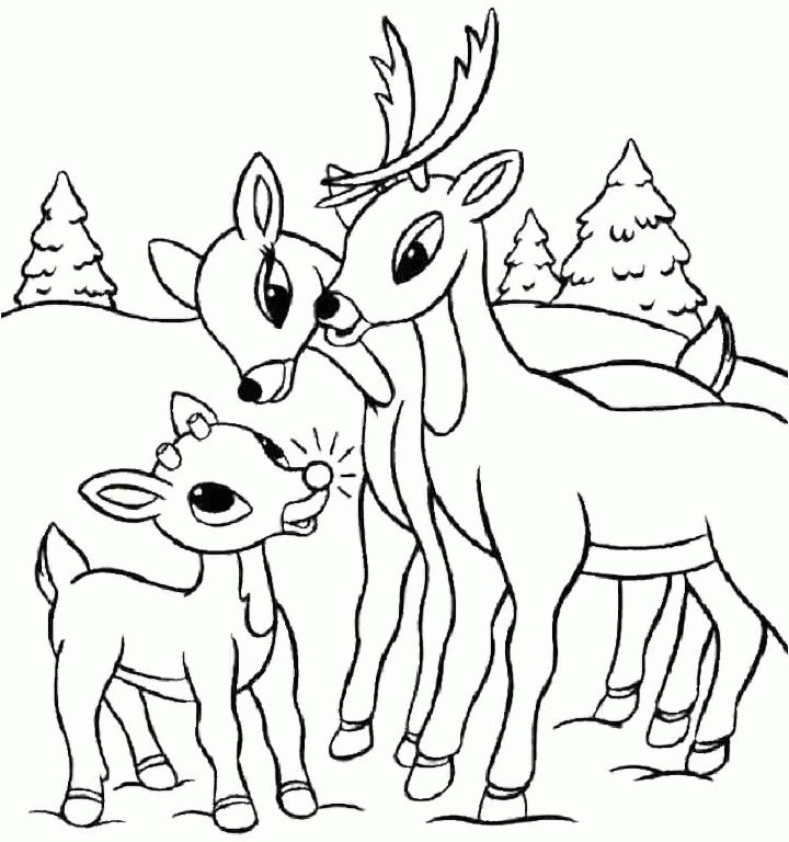 Printable-Family-Deer-Coloring