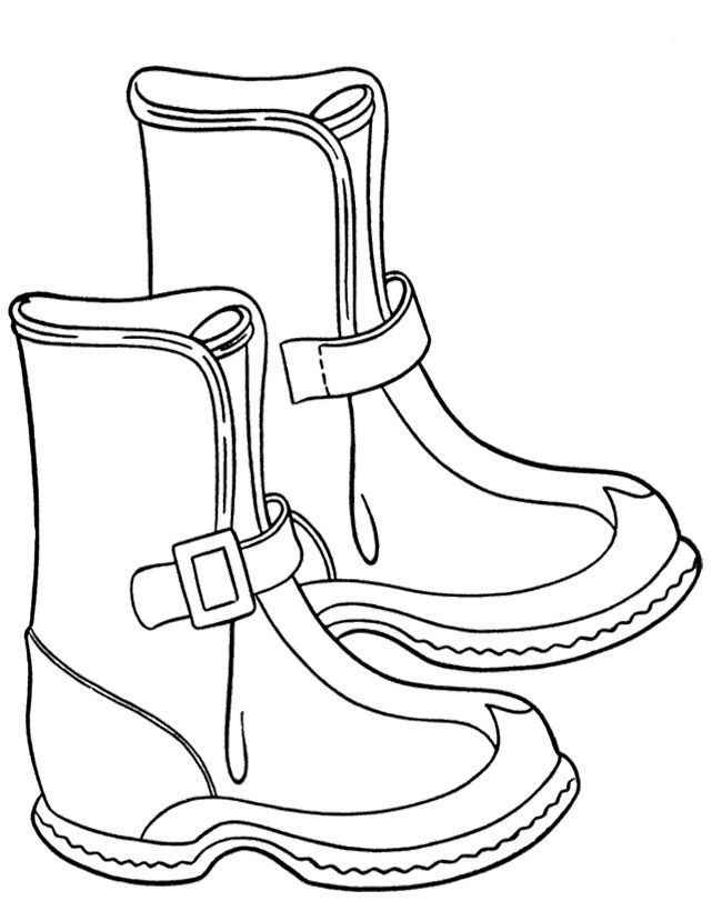 Pictures Winter Boots Coloring Pages - Winter Coloring Pages