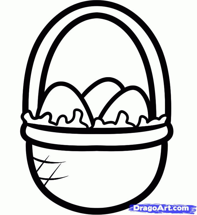 How to Draw an Easter Basket for Kids, Step by Step, Easter