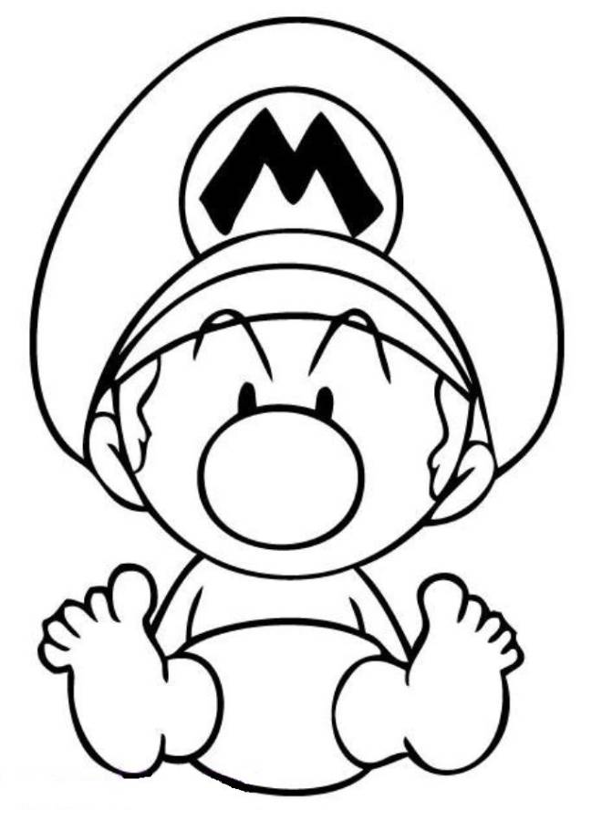 Print Baby Mario Coloring Pages or Download Baby Mario Coloring