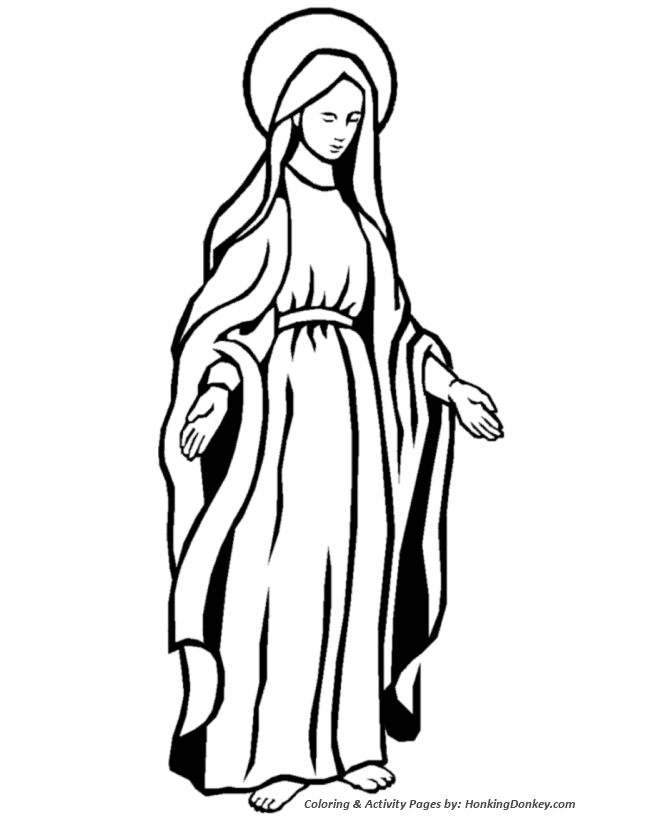 Free Mary Mother Of Jesus Coloring Page, Download Free Mary Mother Of