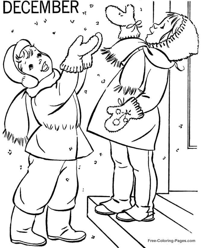 Winter Coloring Pages, Sheets and Pictures