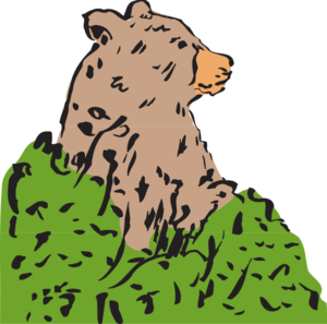 Bear in a Bush Clip art