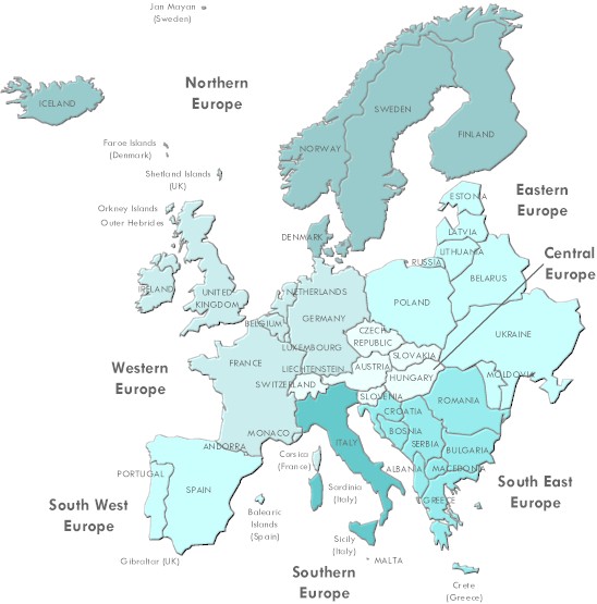 Europe map clipart