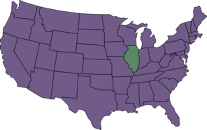 U.s. Map Highlighting Illinois Clip Art