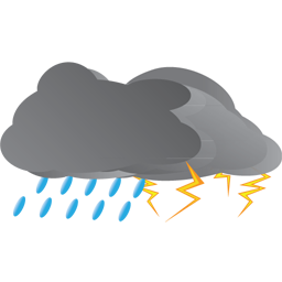 Rain And Thunderstorm Icon, PNG ClipArt Image