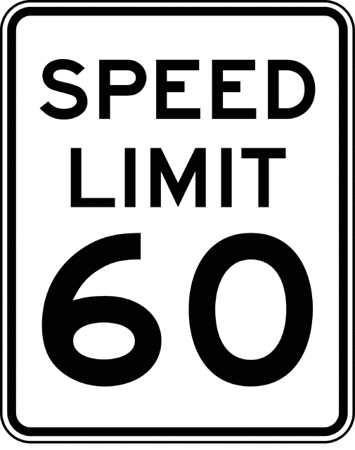 Speed Limit 60, Black and White