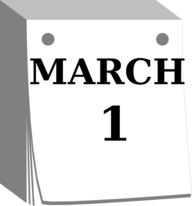 Mar1 Day Calendar Clip Art 