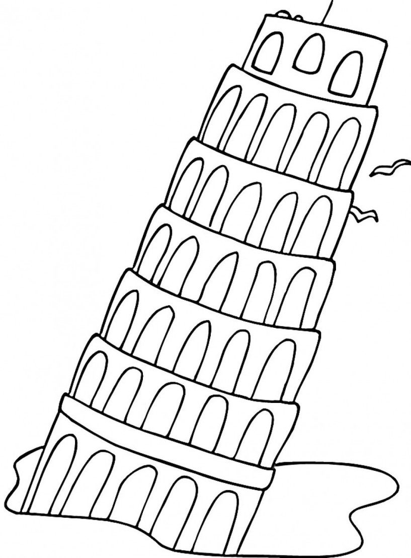 leaning tower of pisa cartoon drawing - Clip Art Library